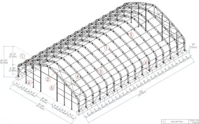 Determining the size of a proposed steel building